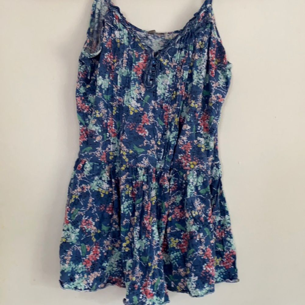 Lauren Conrad Flowy Floral Tank with Buttons